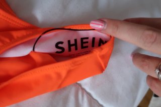 Bikini estampado tropical naranja