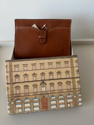 Beauty case cuoio toscano vero