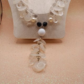 Collana vintage perle e cristalli