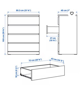 Cajonera Malm Ikea Madera 4 Cajones Recogida BORNc