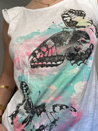 Camiseta Mariposas Purpurina Talla M