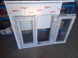 Ventana PVC abatible, Climalit, Persianas, Solape