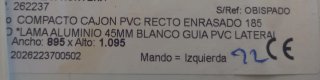 Ventana PVC abatible, Climalit, Persianas, Solape