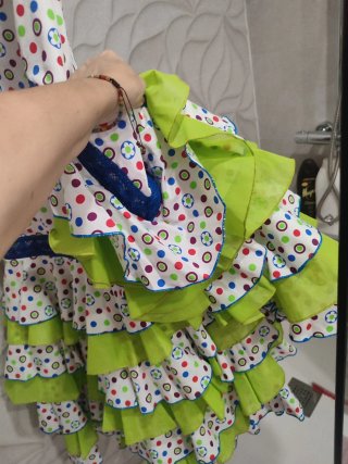 Vestido Flamenca Multicolor Nuevo Talla Única