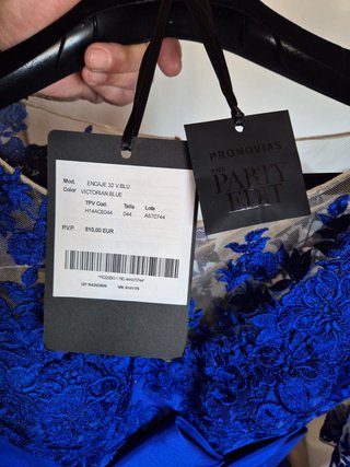 Vestido Fiesta Pronovias Azul Eléctrico
