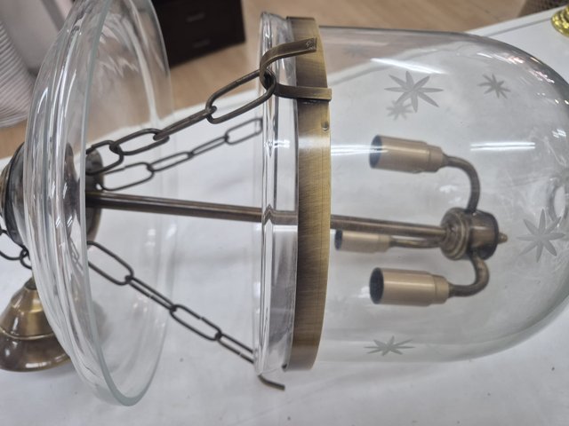 Lámpara de techo cristal y metal