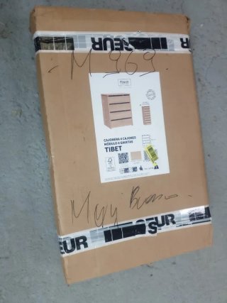 Cajonera 4 Cajones in legno, armadio comodino per camera da letto, ufficio, interno, rovere Cambrian