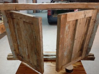 Ventana antigua madera maciza 2 hojas 85x58cm