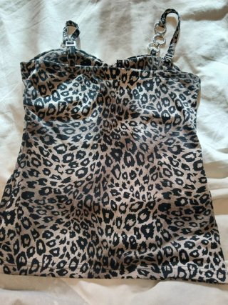 Camiseta tirantes leopardo talla XS