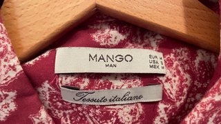 Camisa Mango Estampada Flores Roja