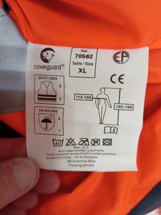Chaqueta impermeable, acolchada seguridad