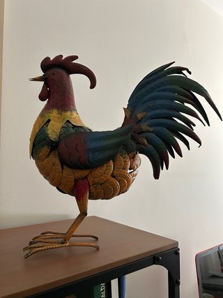 Gallo Decorativo Metal Multicolor