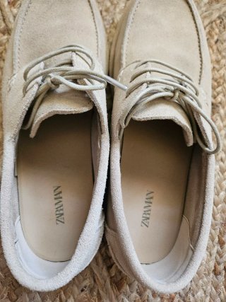Zapatos náuticos Zara piel beige T41