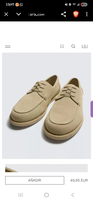 Zapatos náuticos Zara piel beige T41