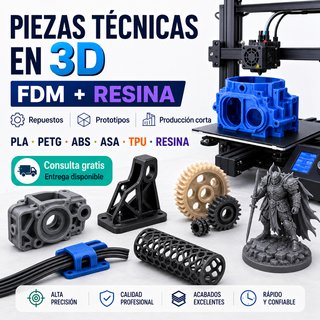 Impresión 3D FDM y SLA | Piezas y modelos personal