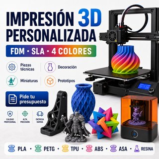 Impresión 3D FDM y SLA | Piezas y modelos personal