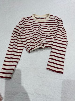 Blusa Zara Rayas Rojas y Blancas