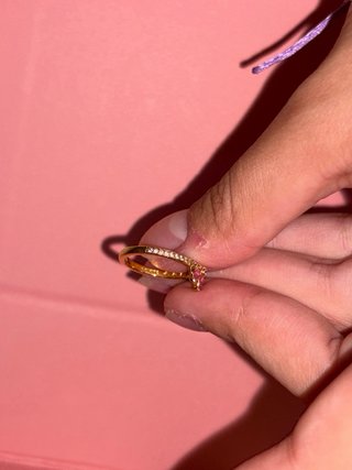 Anillo Pandora Tiara Corazón Rosa y Dorado