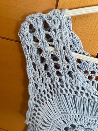 Top de hilo azul talla única