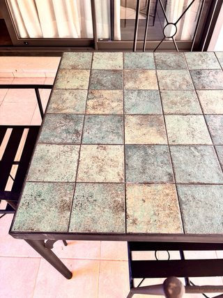 Mesa de hierro forjado con cerámica 160x90