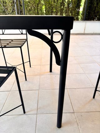 Mesa de hierro forjado con cerámica 160x90