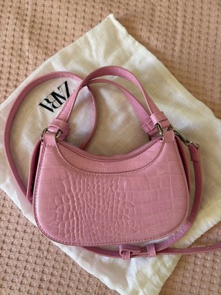 Bolso Zara Rosa Cocodrilo Pequeño