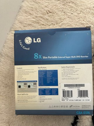 LG GSA-E50L Grabadora DVD Externa Slim