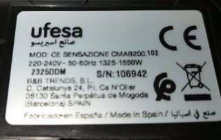 Cafetera superautomática Ufesa Sensazione