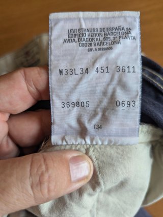 Levi's 451 Vintage Azul W33 L34 #44