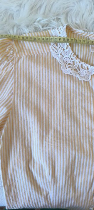 Blusa Vintage MissAstor Rayas amarillo/Blanco