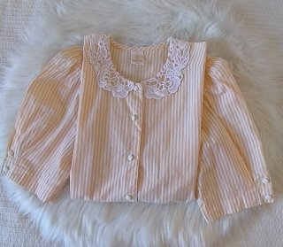 Blusa Vintage MissAstor Rayas amarillo/Blanco
