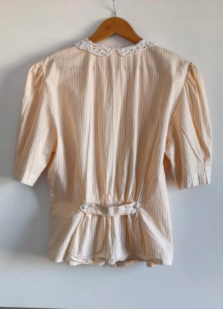 Blusa Vintage MissAstor Rayas amarillo/Blanco