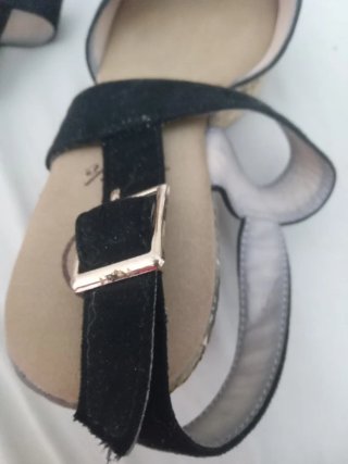 Sandalias cuña alta verano negras