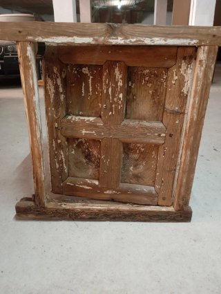 Antigua ventana madera maciza 1 hoja 76x65