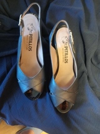 Sandalias Pitillos Talla 37 Slingback Piel