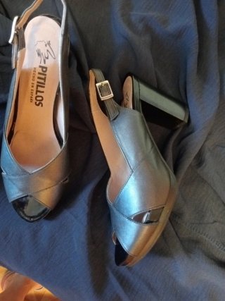 Sandalias Pitillos Talla 37 Slingback Piel