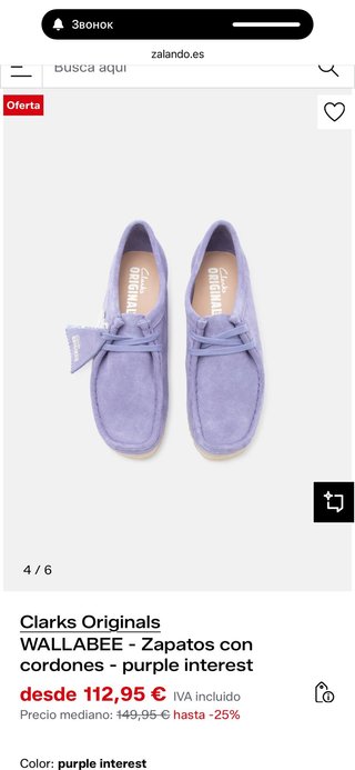 Mocacines Clarks Originals Morados Talla 39.5