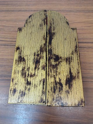 Tríptico religioso madera