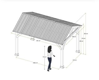 Cenador de madera Fénix 12 m2