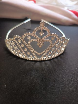 Corona de novia/miss plateada con cristales