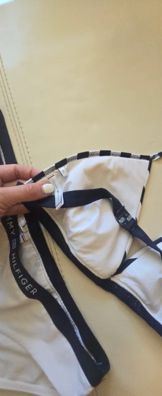 Bañador Tommy Hilfiger Rayas Blanco y Negro