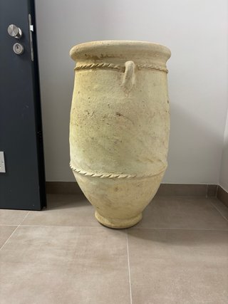 Jarrón grande decorativo terracota beige