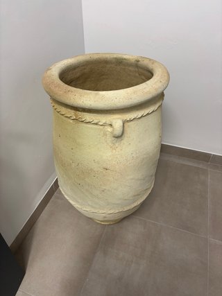 Jarrón grande decorativo terracota beige