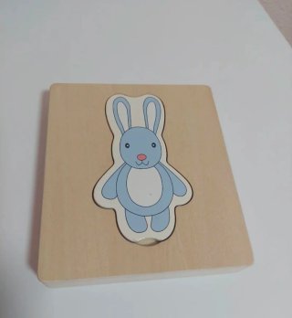 Puzzle Madera Conejo Azul