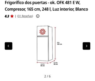 Frigorífico OK. Blanco
