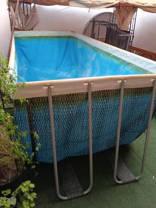 Piscina desmontable azul y multicolor