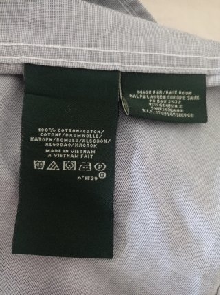 Camisa Ralph Lauren 100 % algodón,Gris Claro
