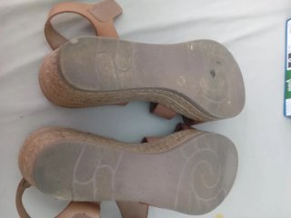 Sandalias cuña LAURA CAÑIZARES marrones talla 38