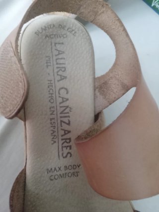 Sandalias cuña LAURA CAÑIZARES marrones talla 38