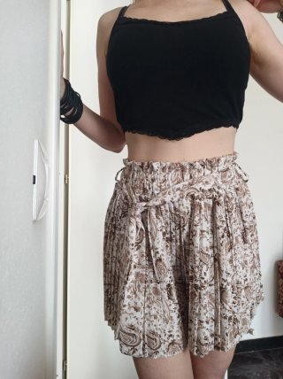 Gonna pantalone plissettata vita alta